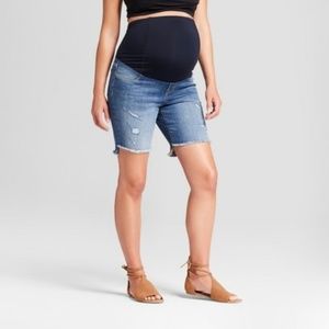 Maternity Crossover Panel Bermuda Shorts #59-53
